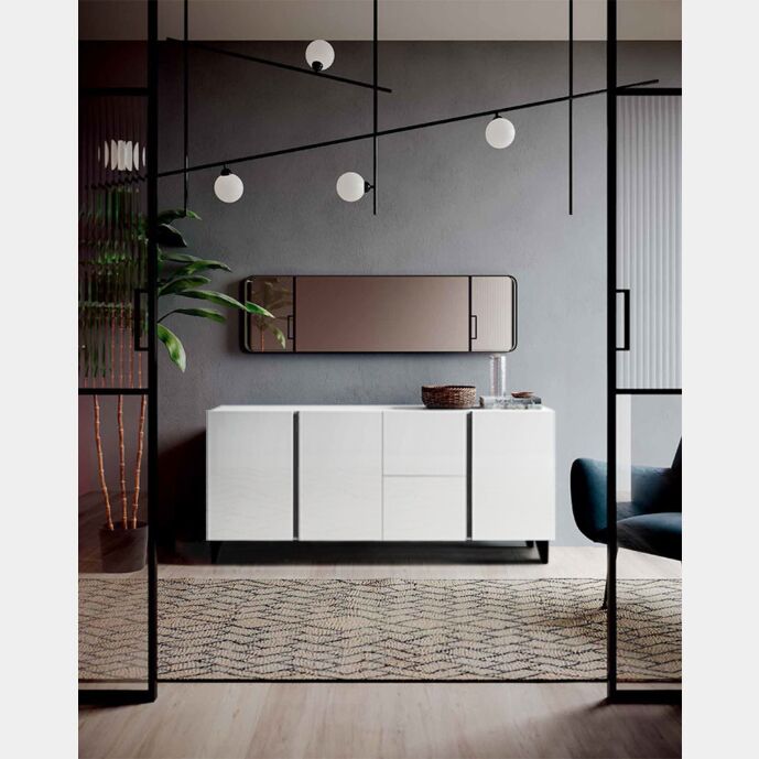 Madia 3 ante 2 cassetti in finitura Bianco Opaco