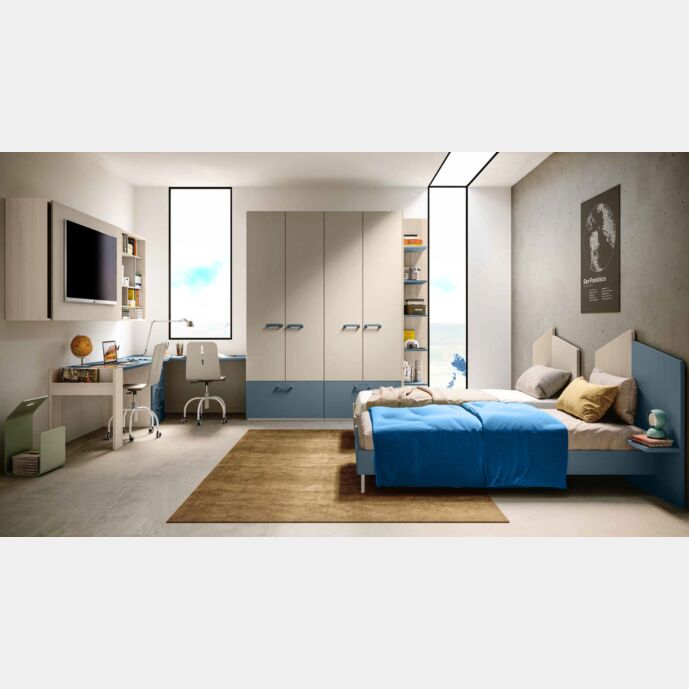 Cameretta 2 letti in Olmo, Petrolio e Orzo