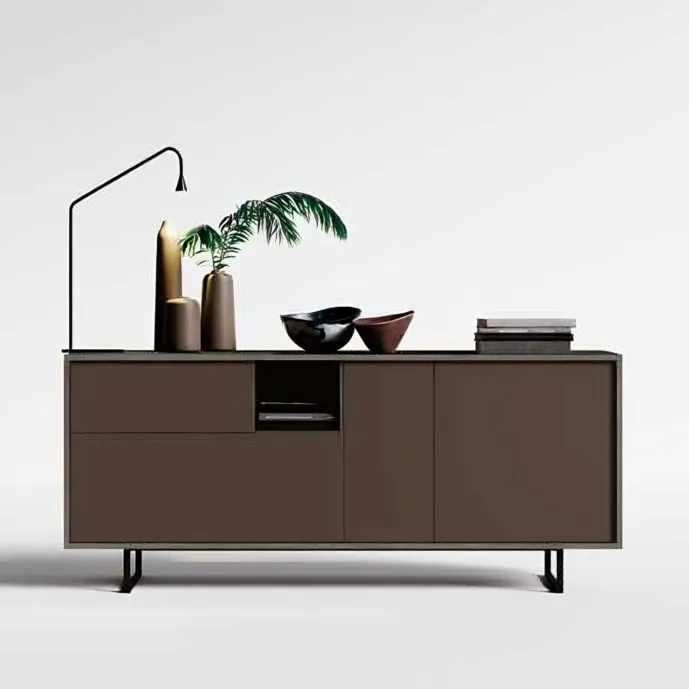 Madia bronzo e legno bruciato