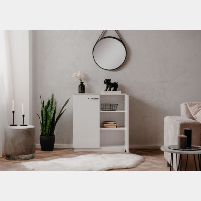 Madia multiuso bianca lucido a 2 ante