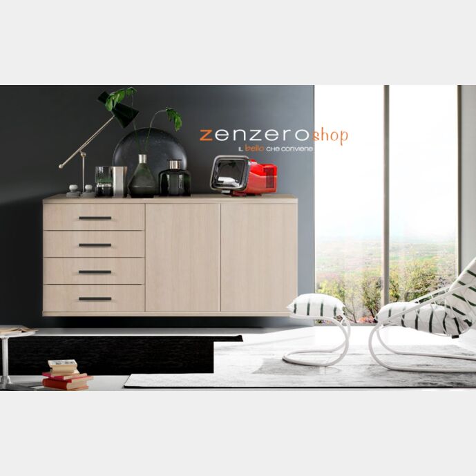 Mobili sospesa per salotti, madia sospesa moderna scontata Noce brina