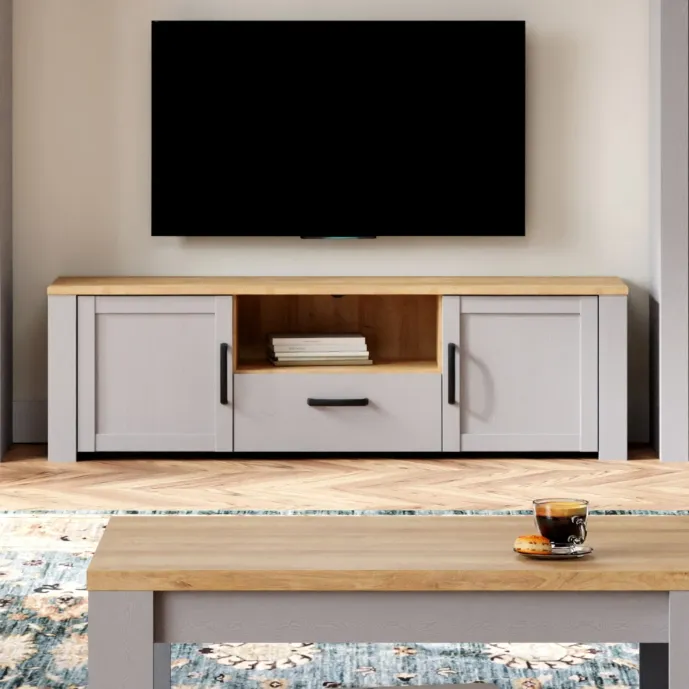 porta tv contemporaneo grigio rovere