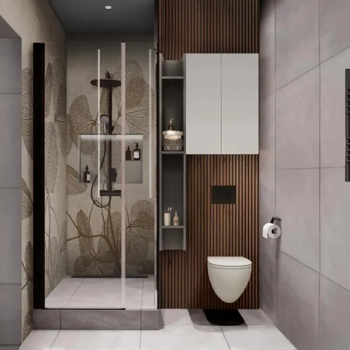 Composizione pensili bagno, Gesso e Piombo