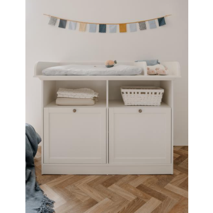 Mobiletti fasciatoio con 2 ante, finitura Bianco