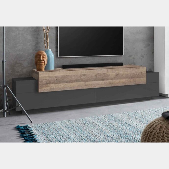 Mobile Porta TV colore Ardesia e Oak, L.200
