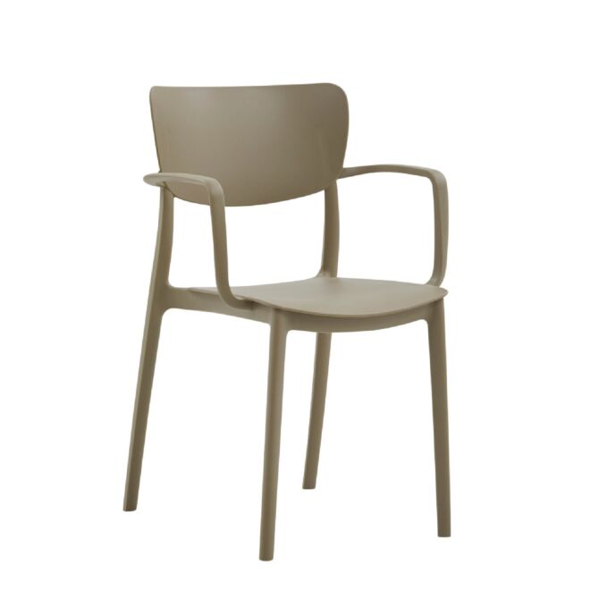 Sedia da giardino in polipropilene, colore tortora