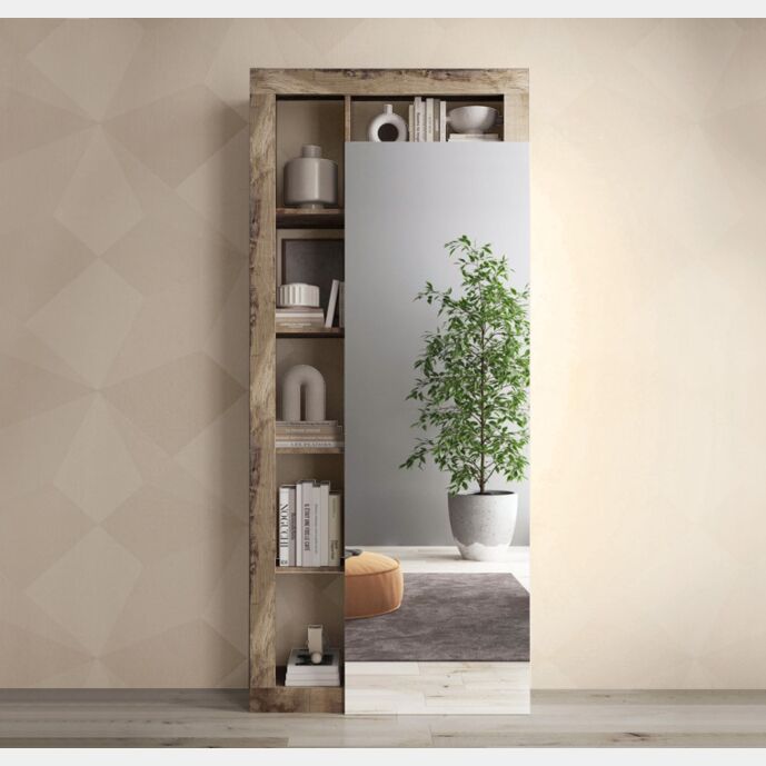 Guardaroba di design moderno con specchio finitura Pero