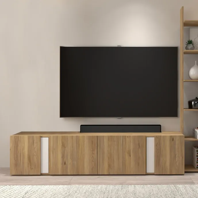 mobile tv rovere e bianco