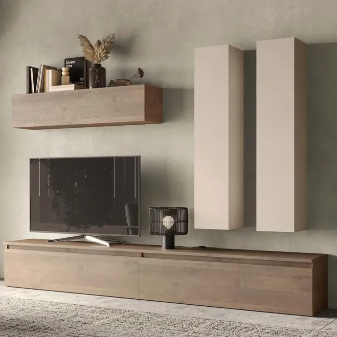 parete con pensile sospeso