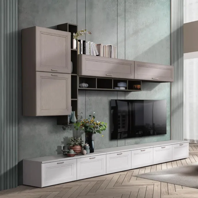 parete con pensili contemporanea