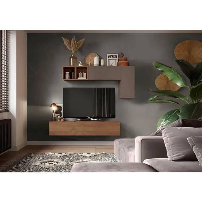 Parete attrezzata 170x30x180 h cm, Mercure e Bronzo, collezione Logica Zenzero Shop