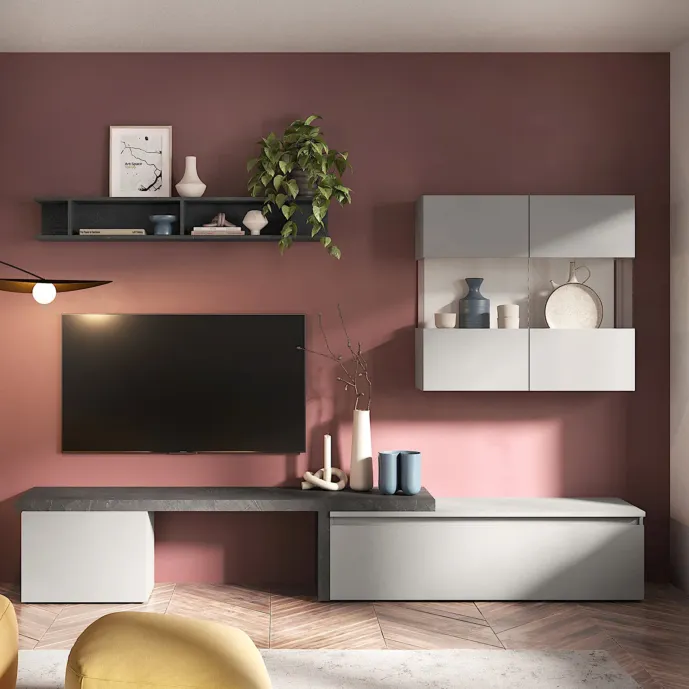 parete con vetrina gesso