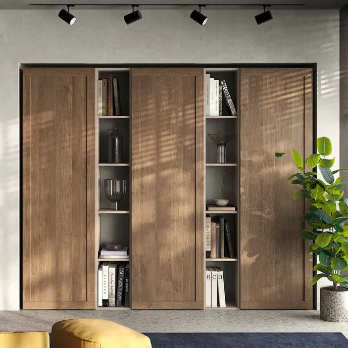 Parete attrezzata 218x30x186 h cm, Mercure e Cashmere, collezione Logica Zenzero Shop