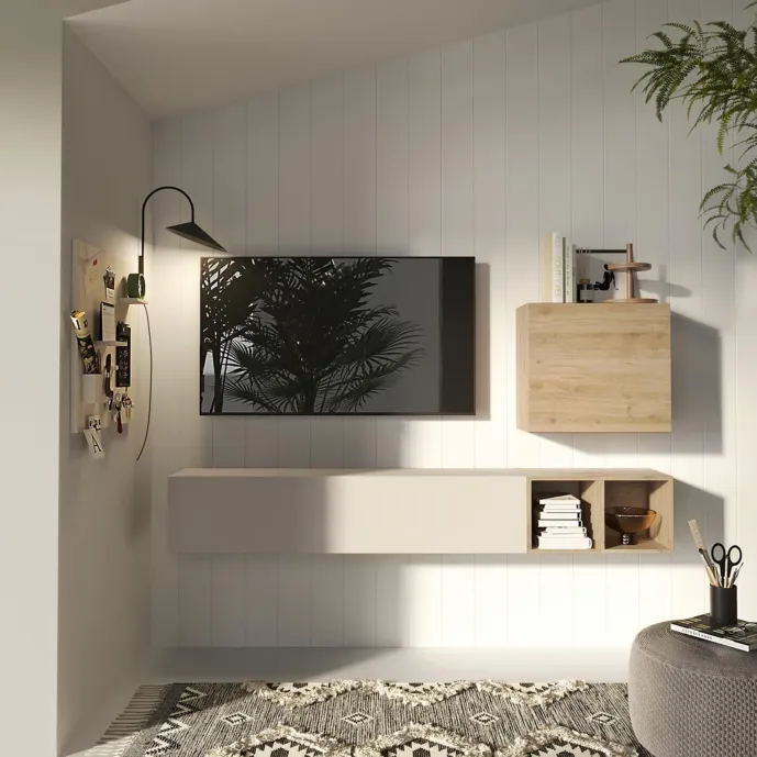 parete porta tv sospesa