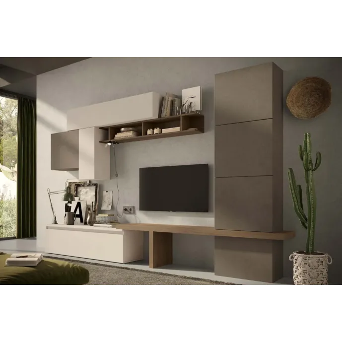 parete attrezzata tinta sabbia