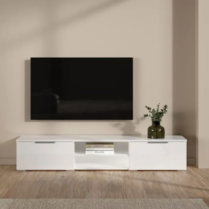 porta tv bianco lucido