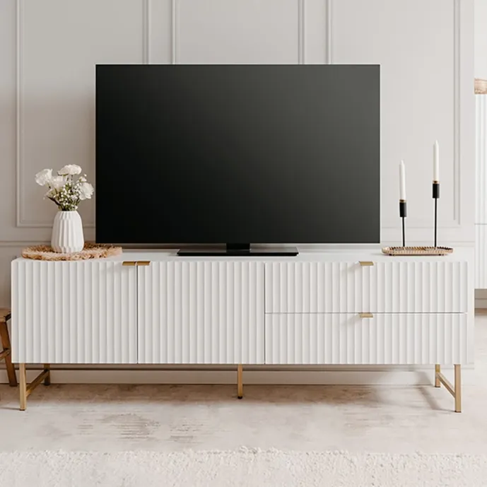 porta tv piedini oro