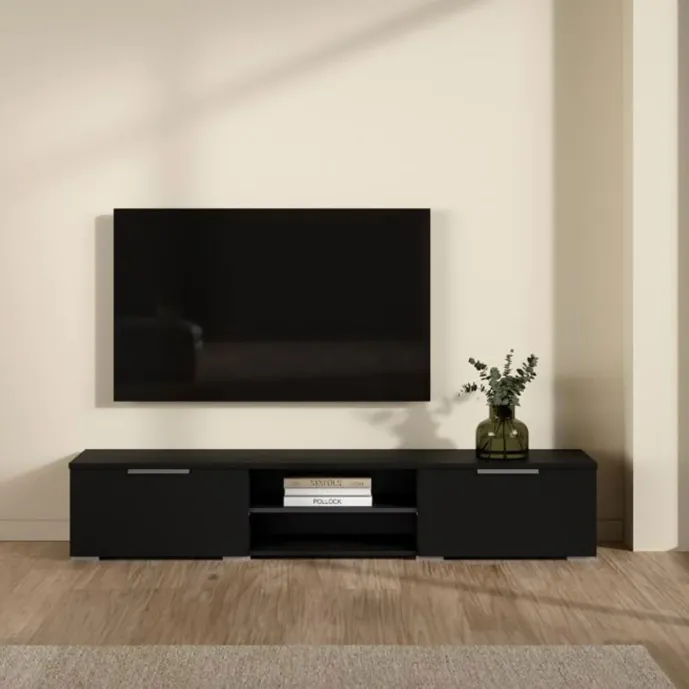 Porta Tv nero opaco molto moderno e originale 