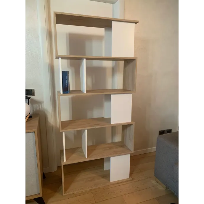 libreria moderna rovere e bianca