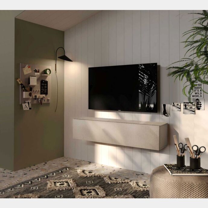 Pensile 138x30x29 h cm, Argilla, collezione Logica