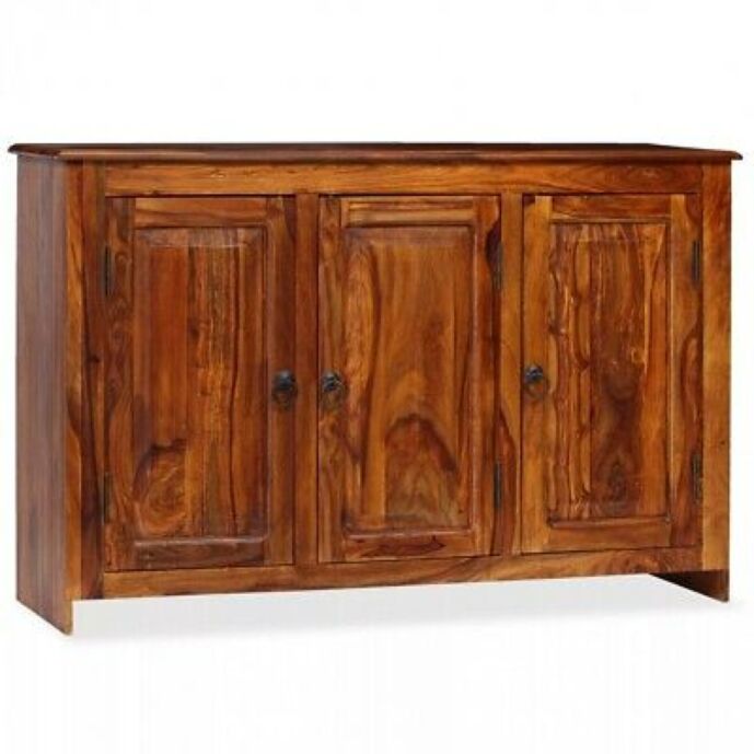 Credenzina / Porta telefono classico finitura bassano con decoro oro, con porta intarsiata e cassetto 70x93