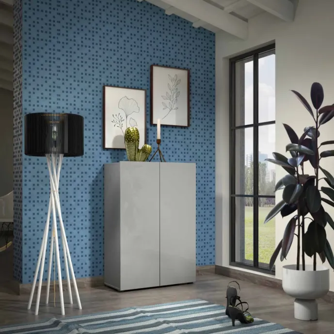 scarpiera 2 ante grigia lucida nuova