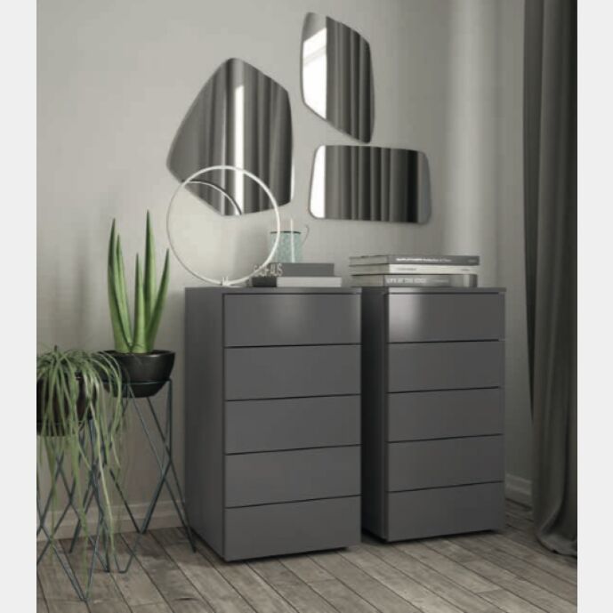 Settimino grigio titanio 5 cassetti, made in italy Zenzero Shop