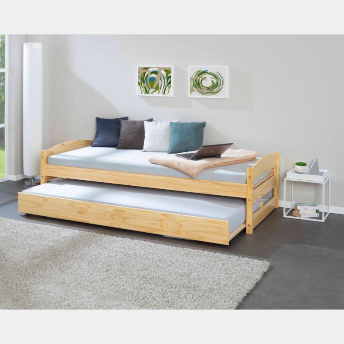 Divano letto con secondo letto ad estrazione alla pari del primo