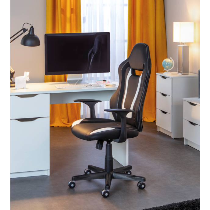 Poltrona da ufficio regolabile in altezza, funzionale colore grigio scuro