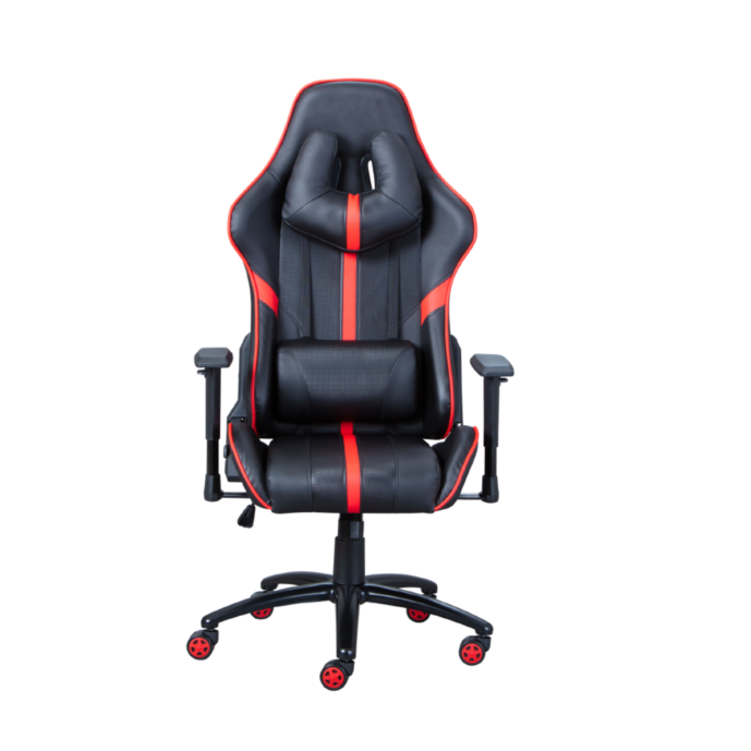 Poltrona da gaming in ecopelle nero/rossa