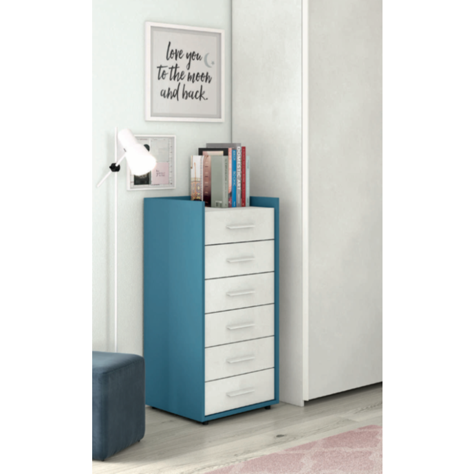 Settimino moderno in finitura Cadaques e Cemento artico