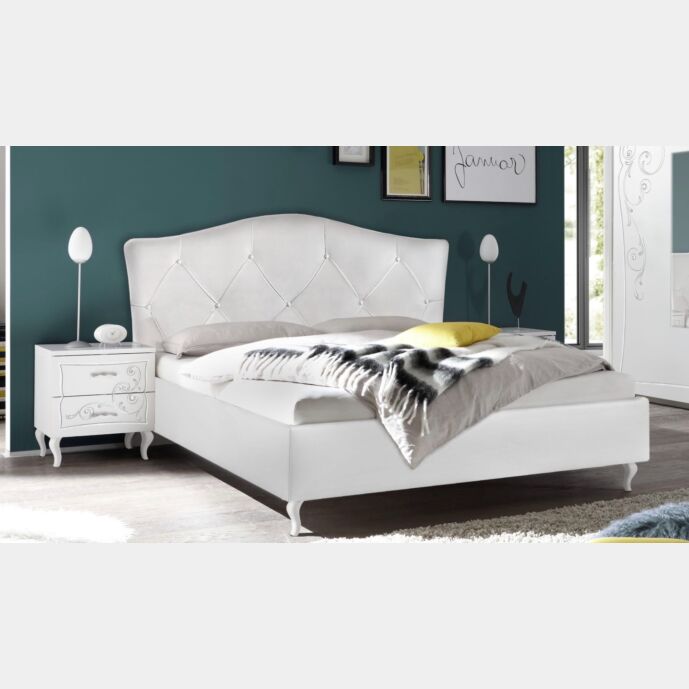 letto contenitore ecopelle bianco