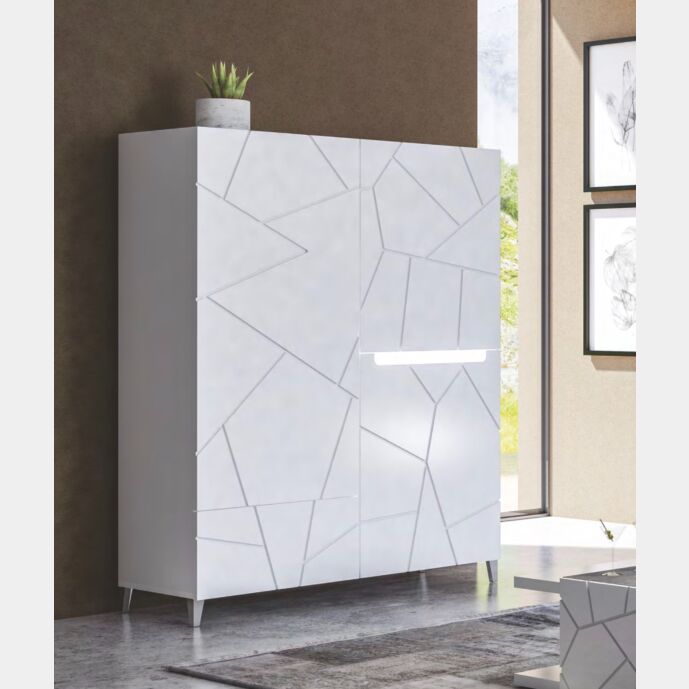 Madia alta 3 ante, 1 cassetto, con dettagli geometrici