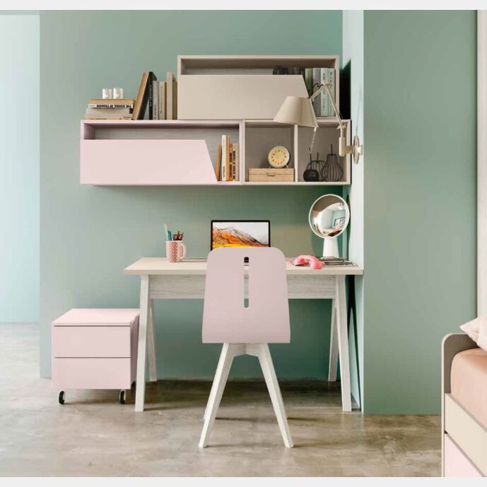 Scrivania orzo e bianca per camerette