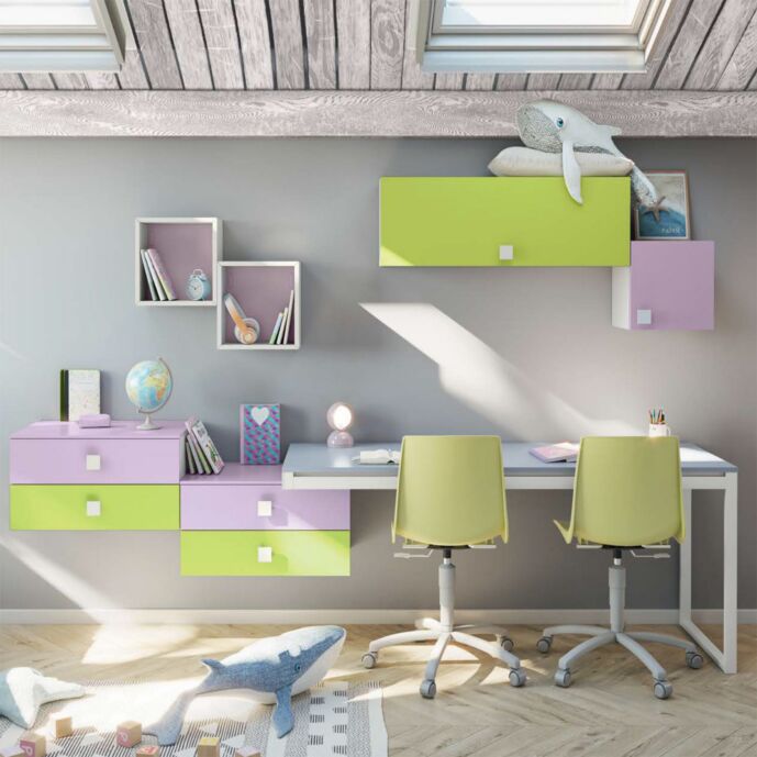 scricania due posti bambine