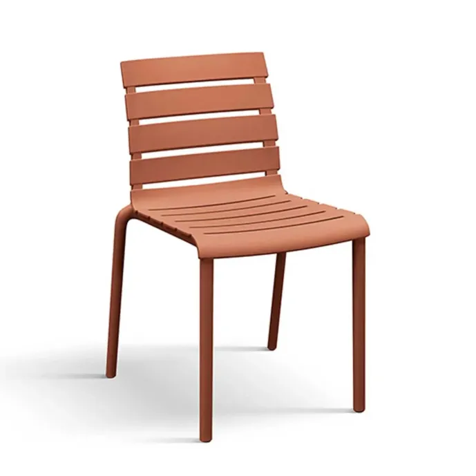 Sedia moderna in polipropilene, finitura Arancione