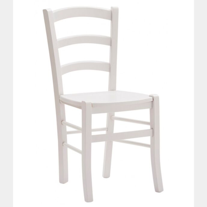 Sedia con fondino in legno in finitura laccato opaco