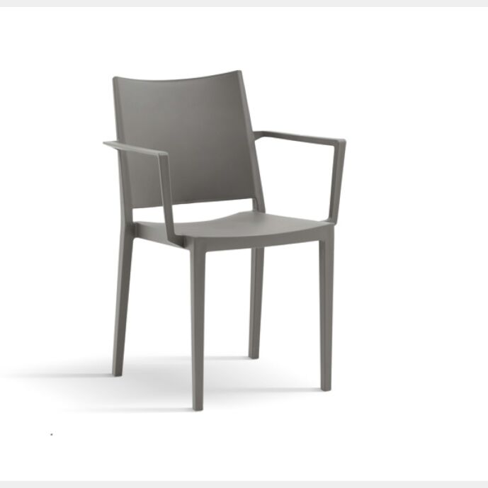 Poltrona da esterno in polipropilene, colore grigio