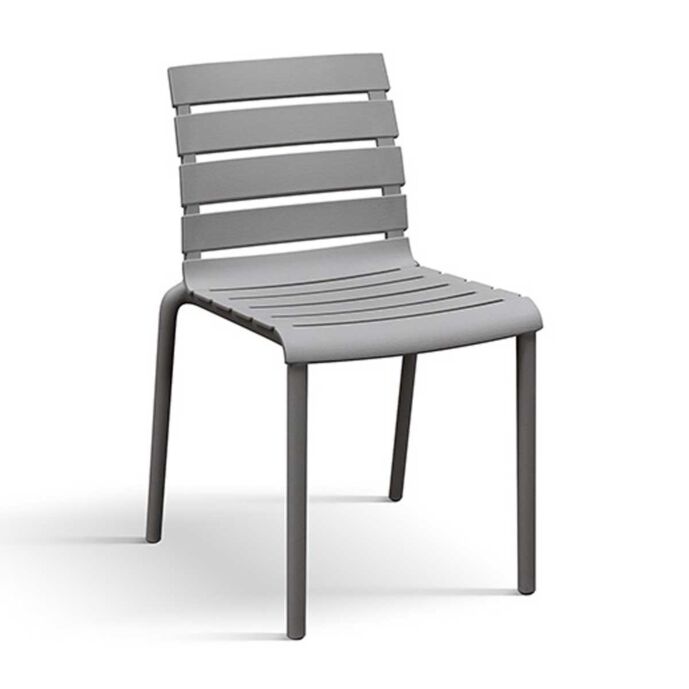 Sedia moderna in polipropilene, finitura Grigio