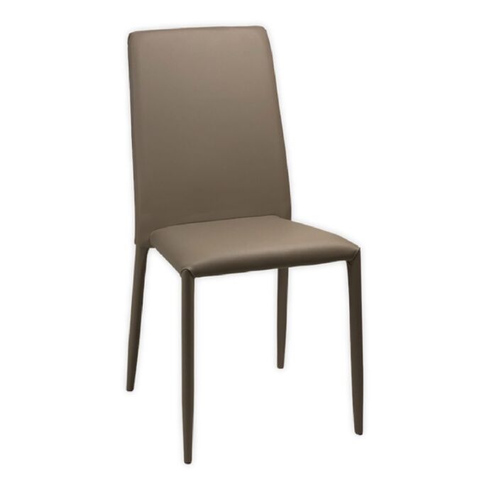 Sedia moderna rivestita in PU, colore Tortora