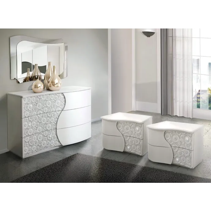 set comò e comodini floreali