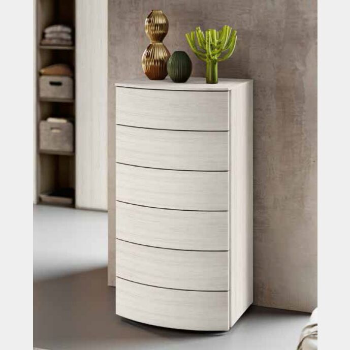 Settimino 6 cassetti, finitura Bianco altea