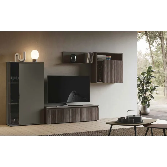 parete grigio e cannettato grigio