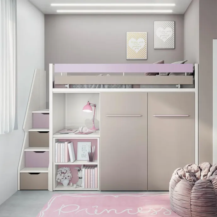 soppalco con scrivania