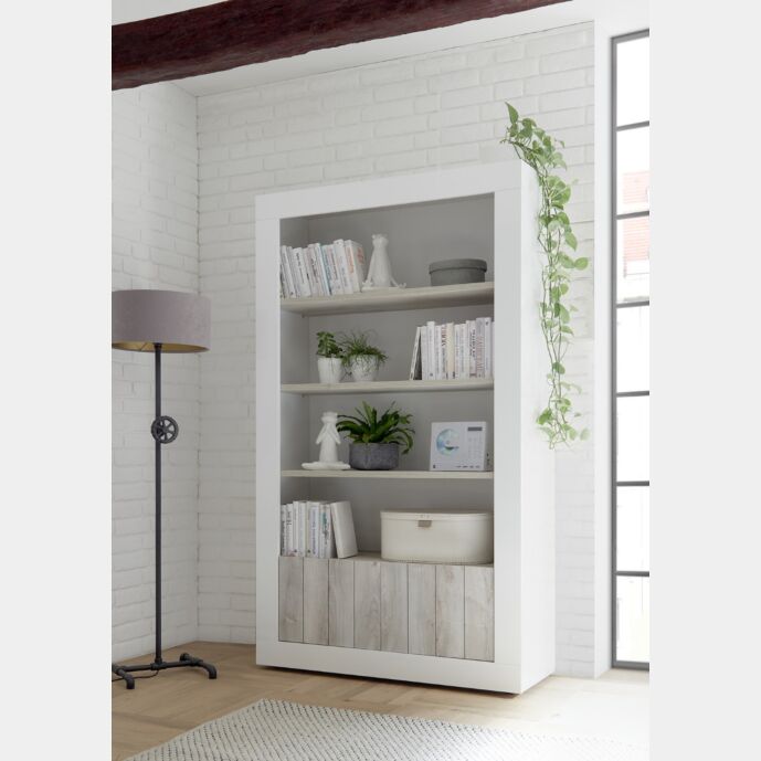 libreria legno bianca