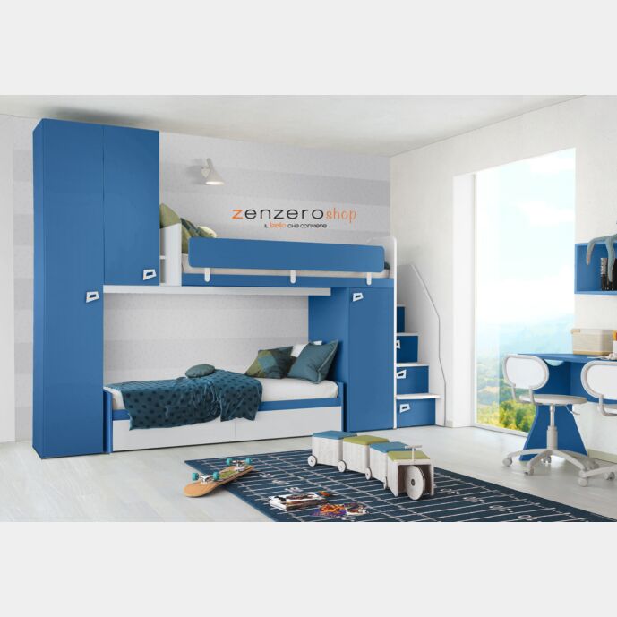 Camerette bimbo, Cameretta Jonathan in finitura Cadaques e Bianco Opaco