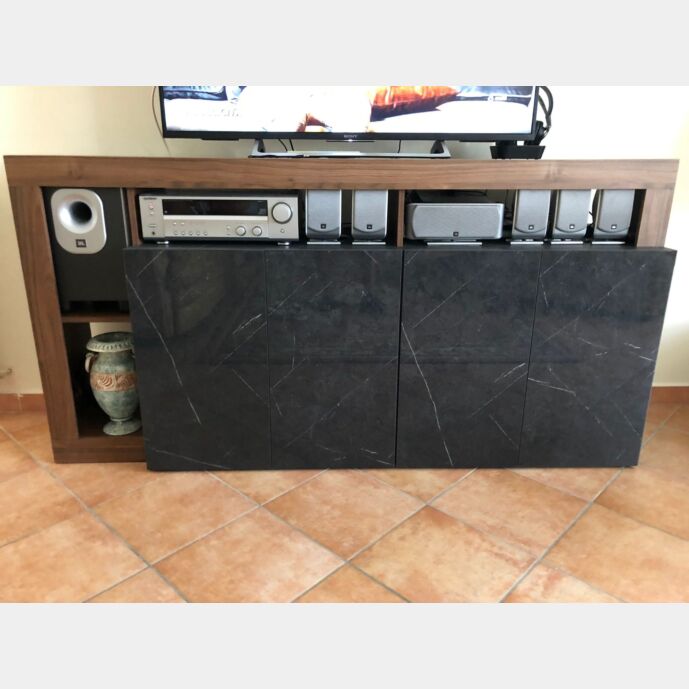 Madia Noce dark e Marmo a 4 ante, serie Track