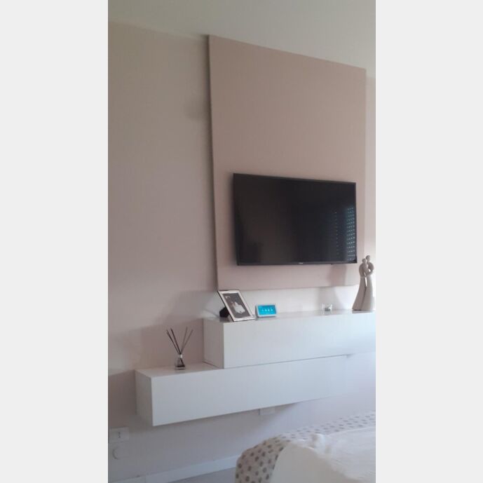 Convenienti 2 Ribalte sospese, bianco lucido, made in Italy