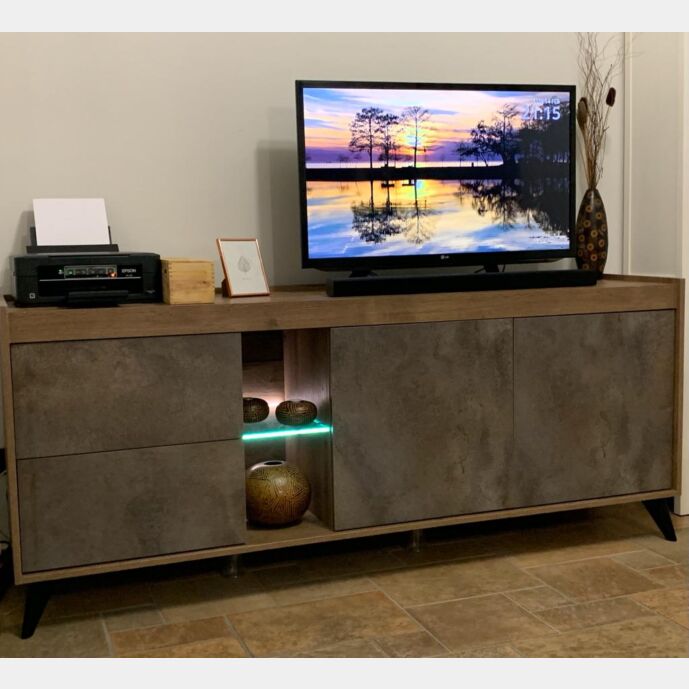 Credenza Mobile madia moderno con 2 ante, 2 cassetti e un vano a giorno