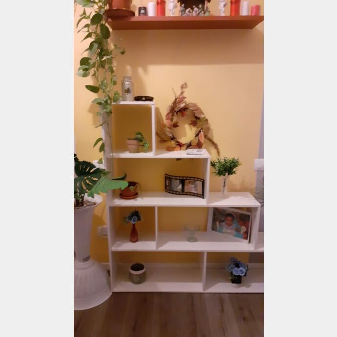 Moderna Libreria BOOK a scala, made in Italy, 4 ripiani